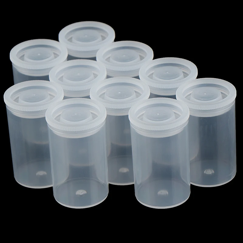 10Pcs Plastic Empty Bottle Roll Film Case Box Seal Fishing Bait Can Container