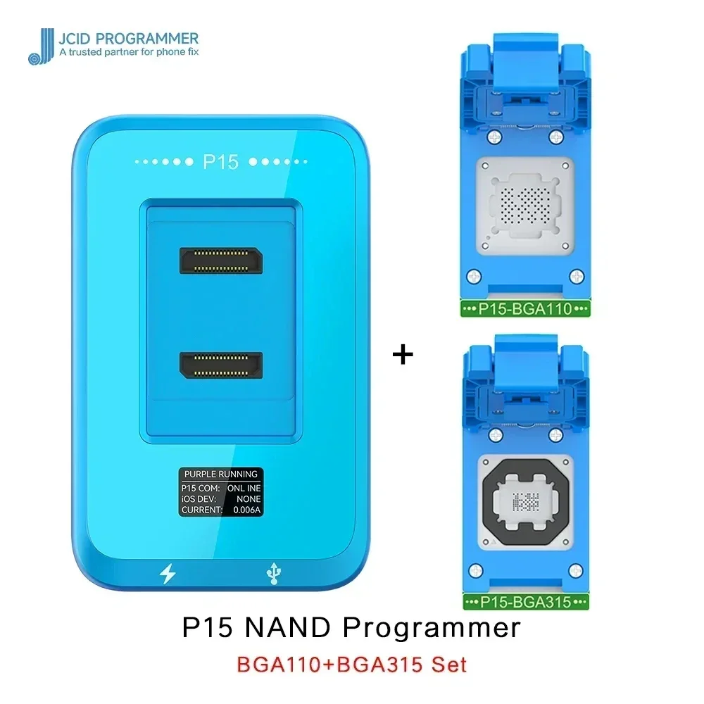 JC P15 Nand Programmer For iPhone 6-15PM iPad Mac Nand FlashWith BGA315 BGA110 BGA70 BGA60 Module Non-removal Purple R&W Repair