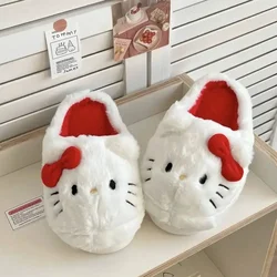 Sanrio peluche pantofole Hello Kittys Kawaii carino studente autunno inverno camera da letto morbido imbottito peluche camera da letto Aldult scarpe ragazze natale