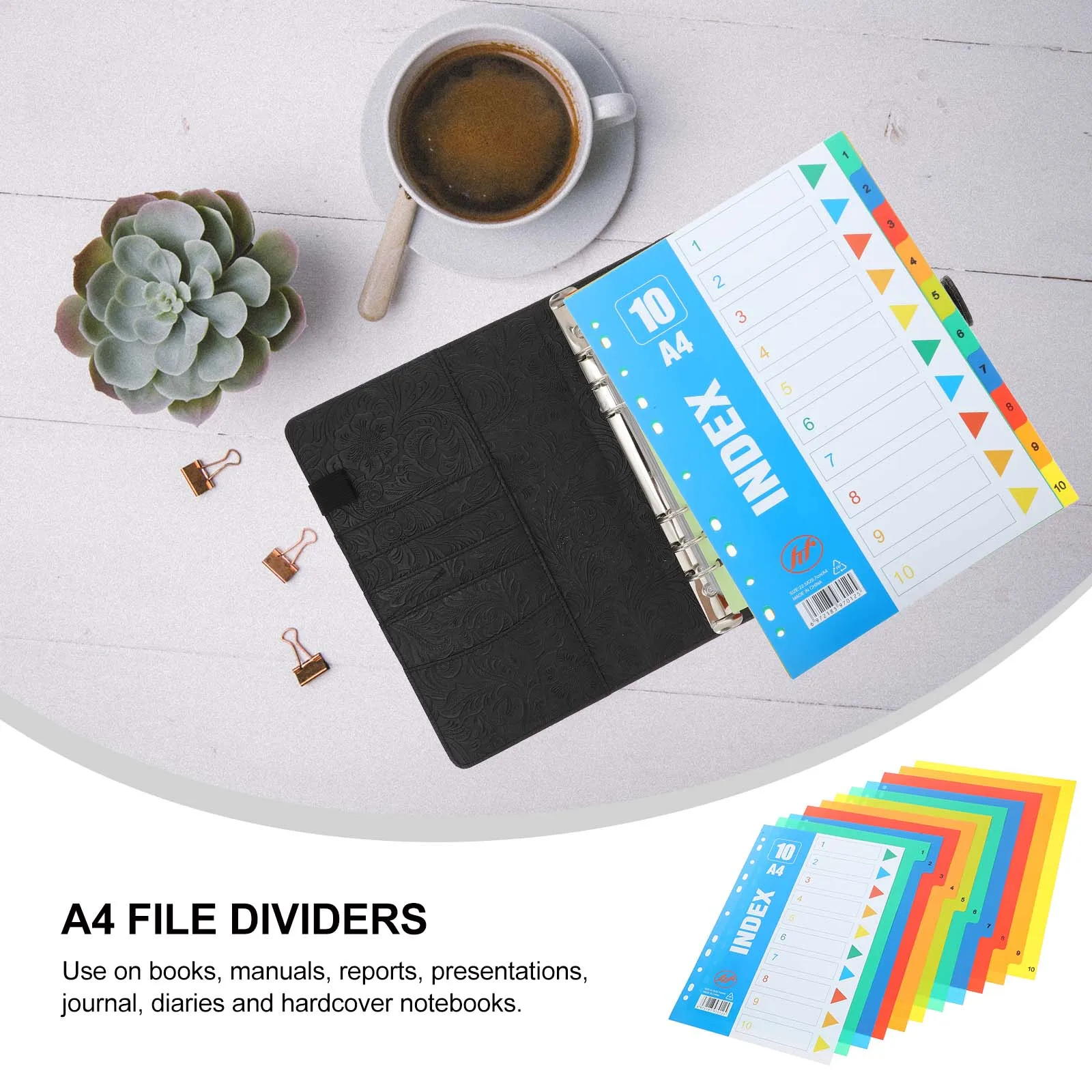 

1 set A4 File PP Notebook Dividers Index Tabs Binder Separators Subject Dividers Pastel Divider Sheets for Documents Notebooks