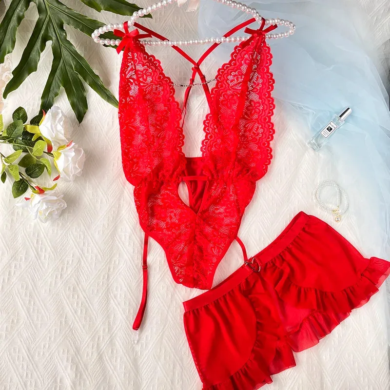 Sexy Lingerie Woman Lace Transparent Underwear Brief Sets Delicate Bra Panties Erotic Sets Lingerie Set Erotic Underwear