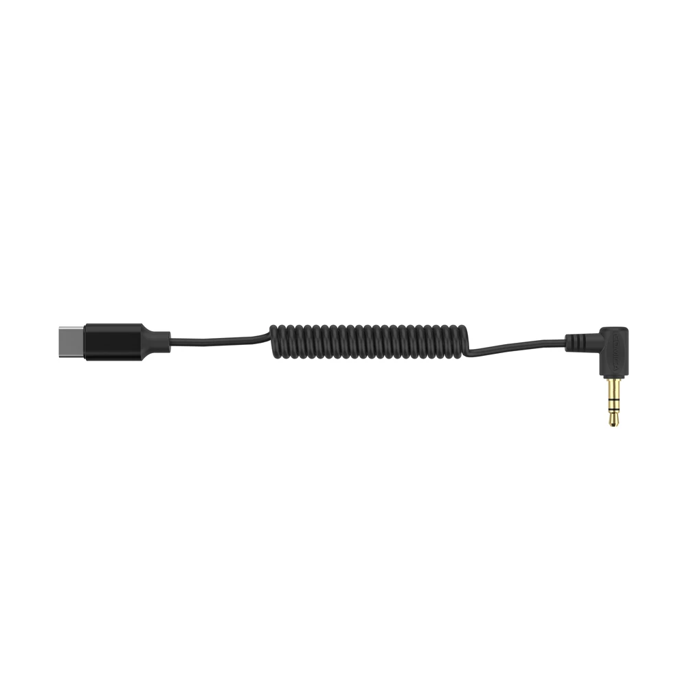 كابل إخراج الصوت Comica CVM-D-UC II 3.5 ملم TRS إلى USB-C 60 سم مع شريحة ADC، طرف مطلي بالذهب، مادة TPU لنظام Android