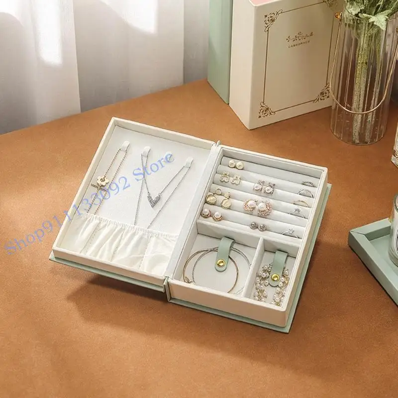 

H9ED High-end Jewelry Storage Box Ring Pendant Earring Box European PU Leathers Jewelry Box Birthday Wedding Gift Box