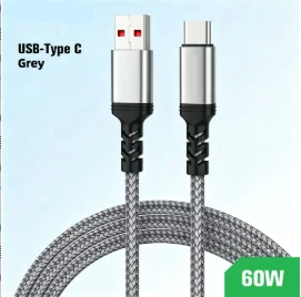 2026 Nieuwe 60W Snellaadkabel Type C naar Type C 1m 2m 3m 5m 8m Universele Verlengde Nylon Gevlochten PD Datakabel voor iPhone Samsung