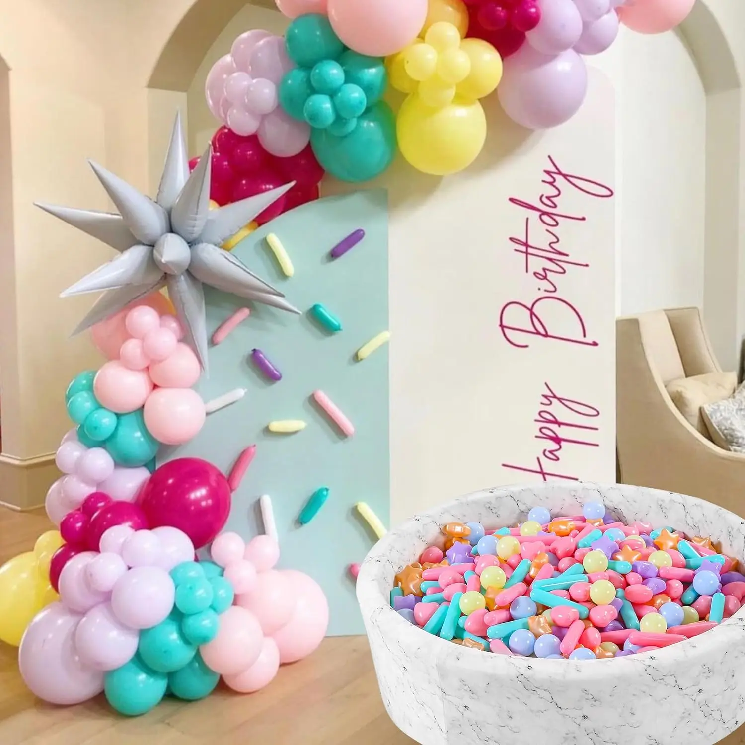 Boules de fosse à balles pour bébés et tout-petits, 200 pièces, sans Phtalate, sans BPA, en plastique anti-écrasement, Macaron Ocean Balls, jouet de jeu