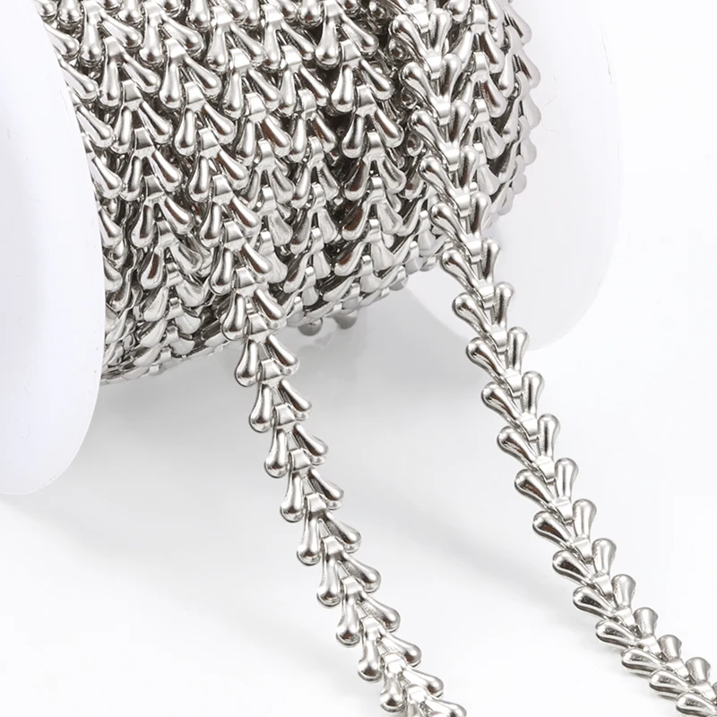 Stainless Steel 6mm Double Side Heart Shaped Chain For Jewelry Making Supplie DIY Trend Necklace Bracelet Earring Accessorie
