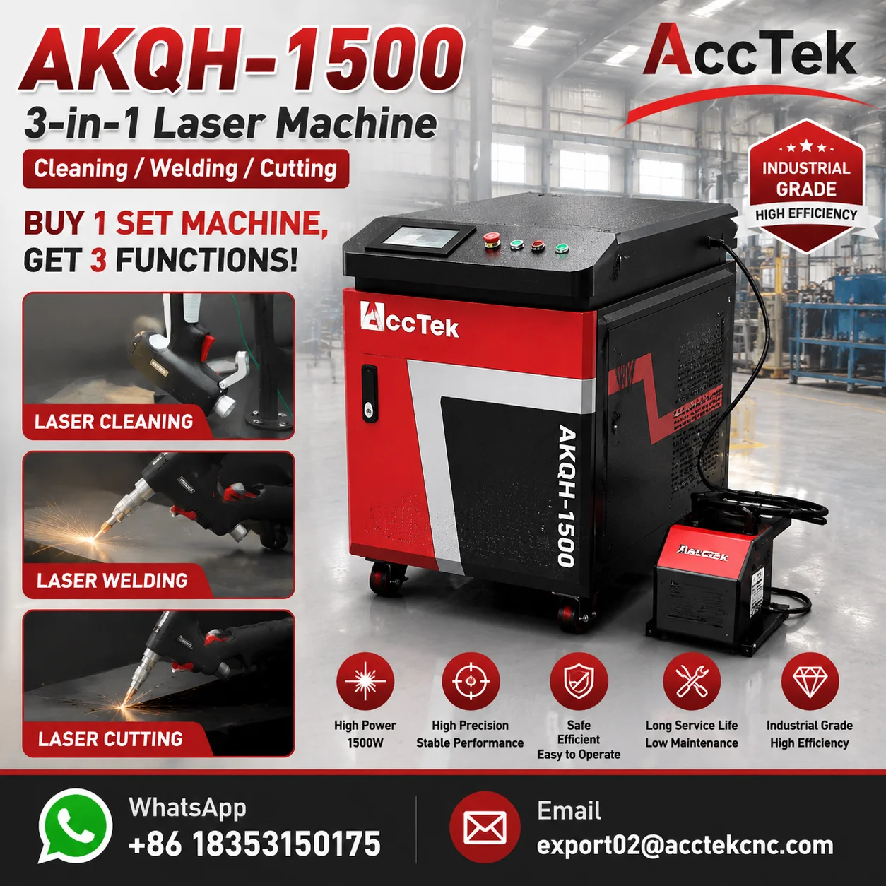 4 in 1 Laser Cleaning Welding Cutting Machine 1500W 2000W 3000W Handheld Fiber Laser Rust Removal Welder Cutter
