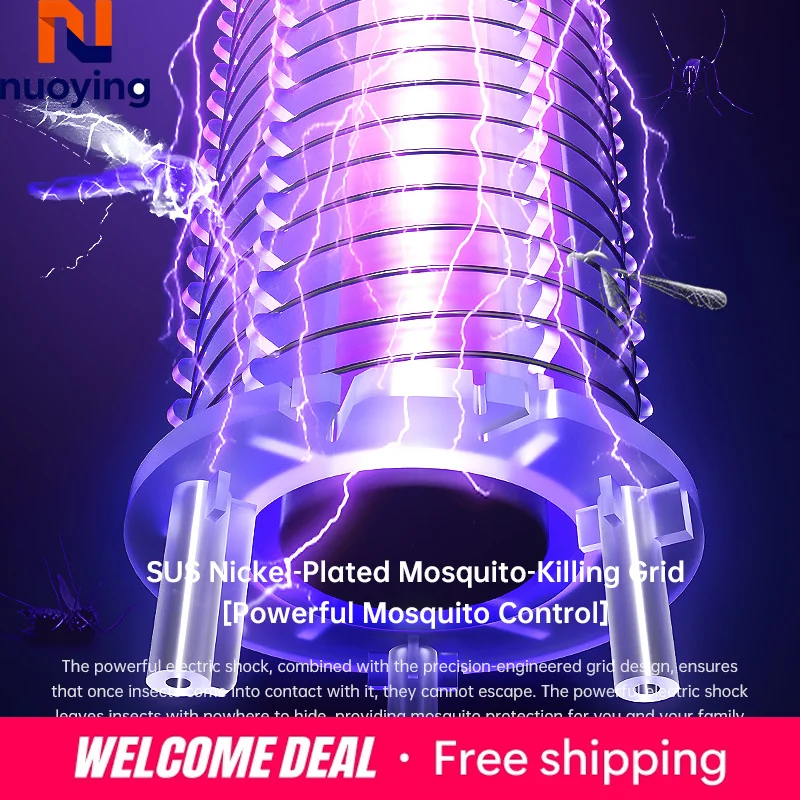 Nouvelle Lampe Anti-Moustiques 2026 à Lumière UV Bleue, Électrocution et Piège à Insectes 2-en-1, Rechargeable 1200mAh pour Patio et Voyage