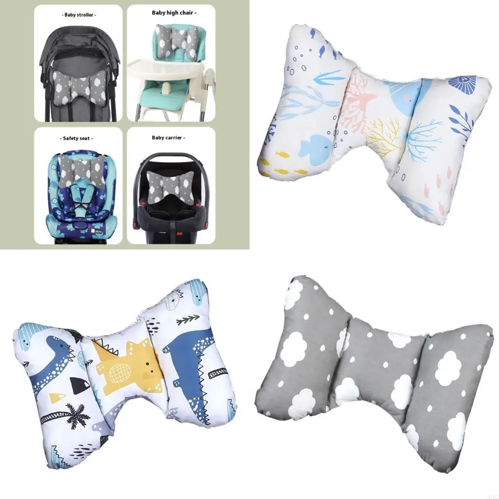 

97BC Shock Absorbing Infant Head Neck Support Pillow Lightweight Breathable Cotton Pad For Strollers Car And Cribs Bed