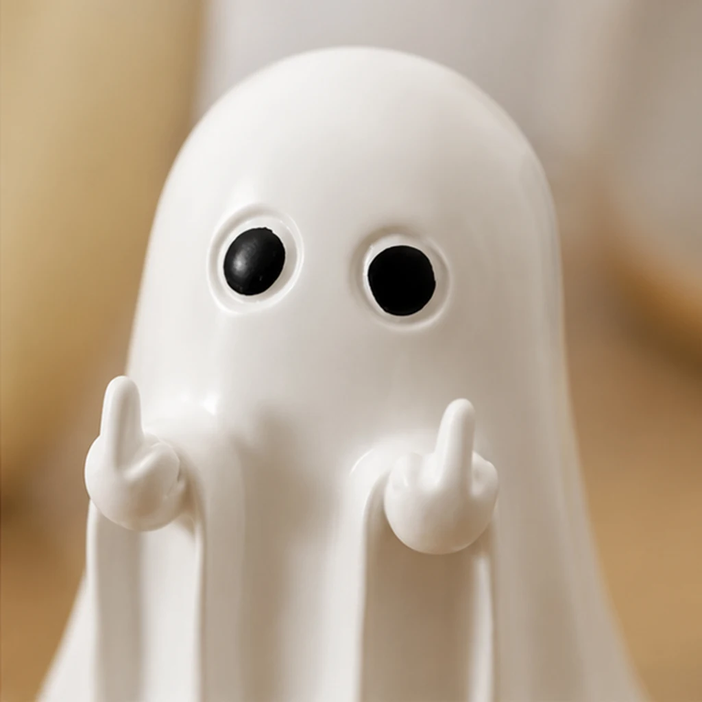 Estátua Decorativa de Resina de Fantasma Fofo, Ornamento de Fantasma, Decoração de Prateleira Estilo Nórdico, Decoração Estética para Casa, Presente de Halloween para o Lar