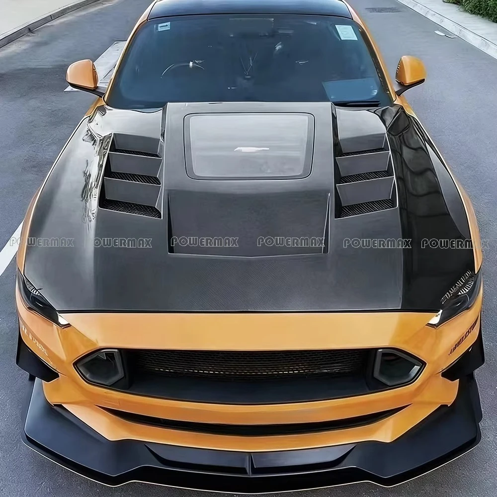 Carbon Fiber Engine Cover for Ford Mustang 2015+ Hood