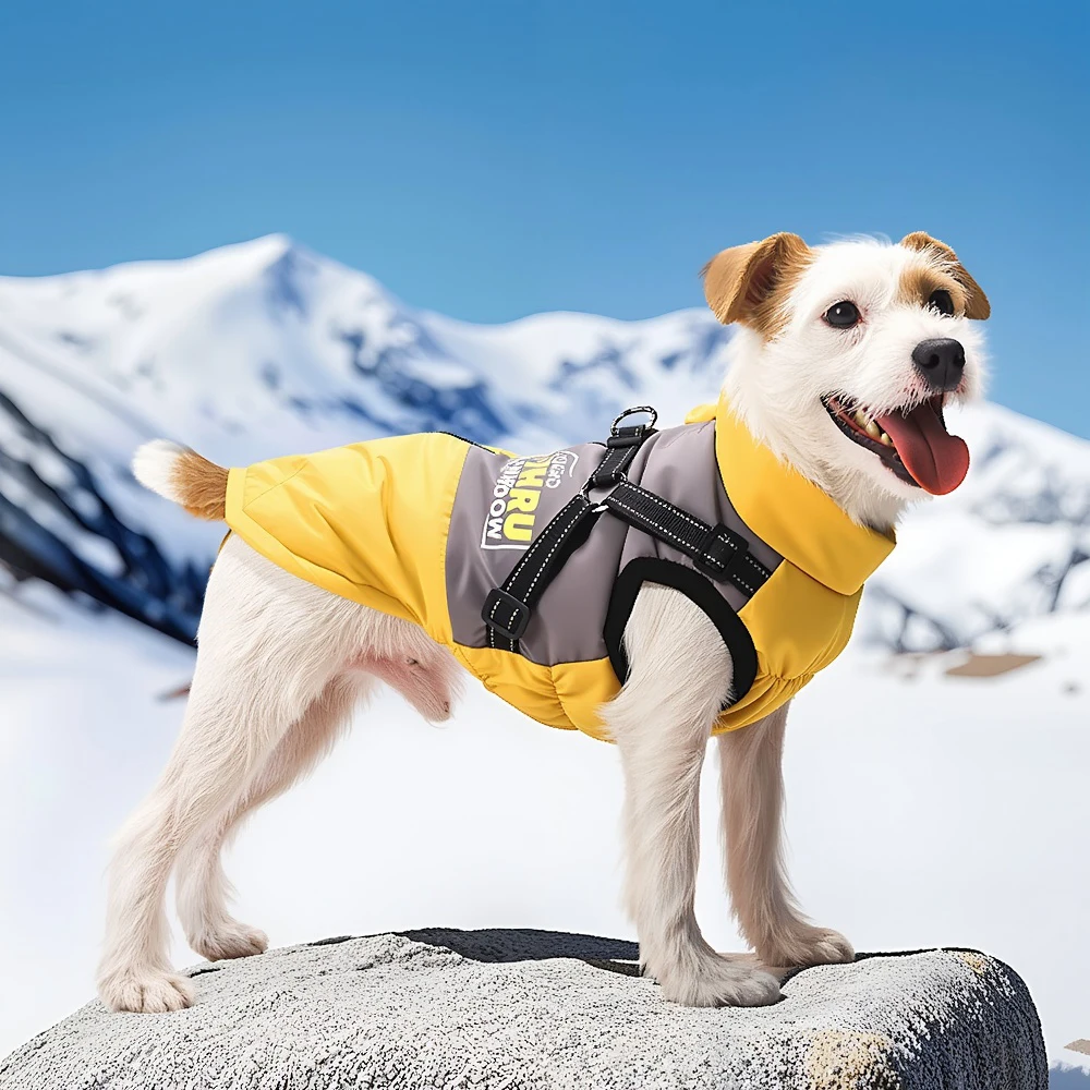 

Breathable Winter Dog Jacket Small Medium - Waterproof Windproof with Reflective Strips Thermal Lock Comfort Leash Access