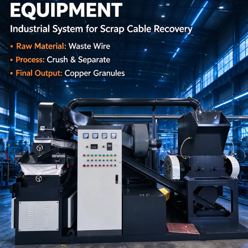 Copper Wire Granulator Automatic Feeding Unit Dry Type Granulator High Purity Sorting Device Vibrating Screening Machine