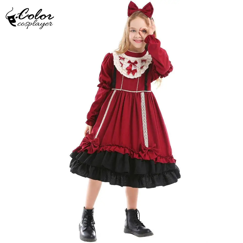 

Lolita Skirt Maid Cosplay Costume Little Red Riding Hood Girls Dress for Halloween Costume Cosplay Vestido Princess Party Robe