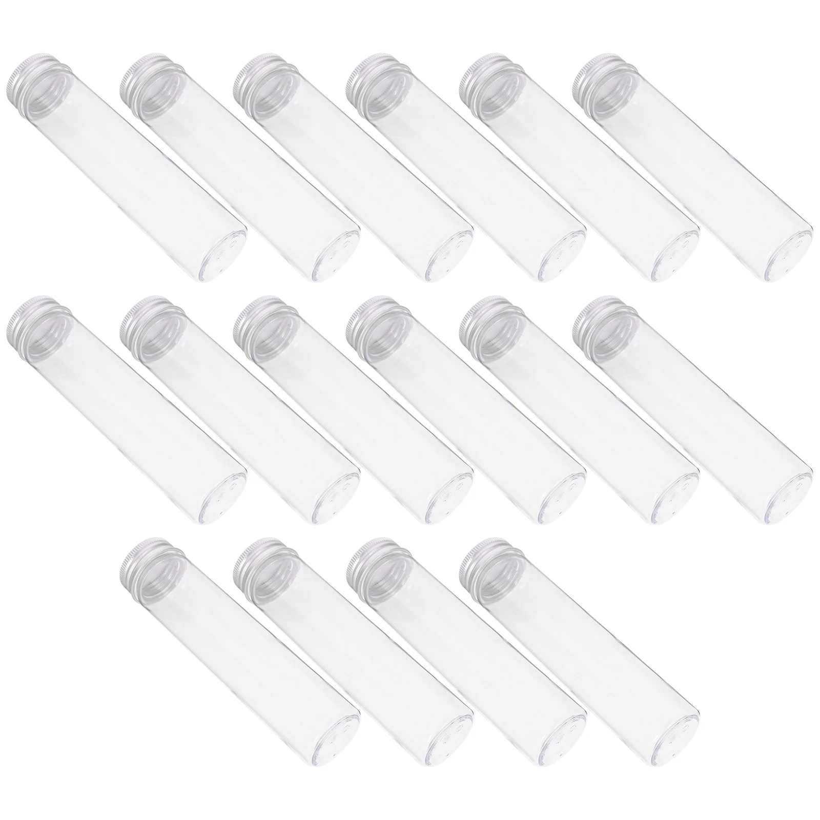 16Pcs Plastic Test Tubes Small Vials with Screw Caps Clear Sampling Storage Bottles Liquid Powder Laboratory Vials Leak Proof