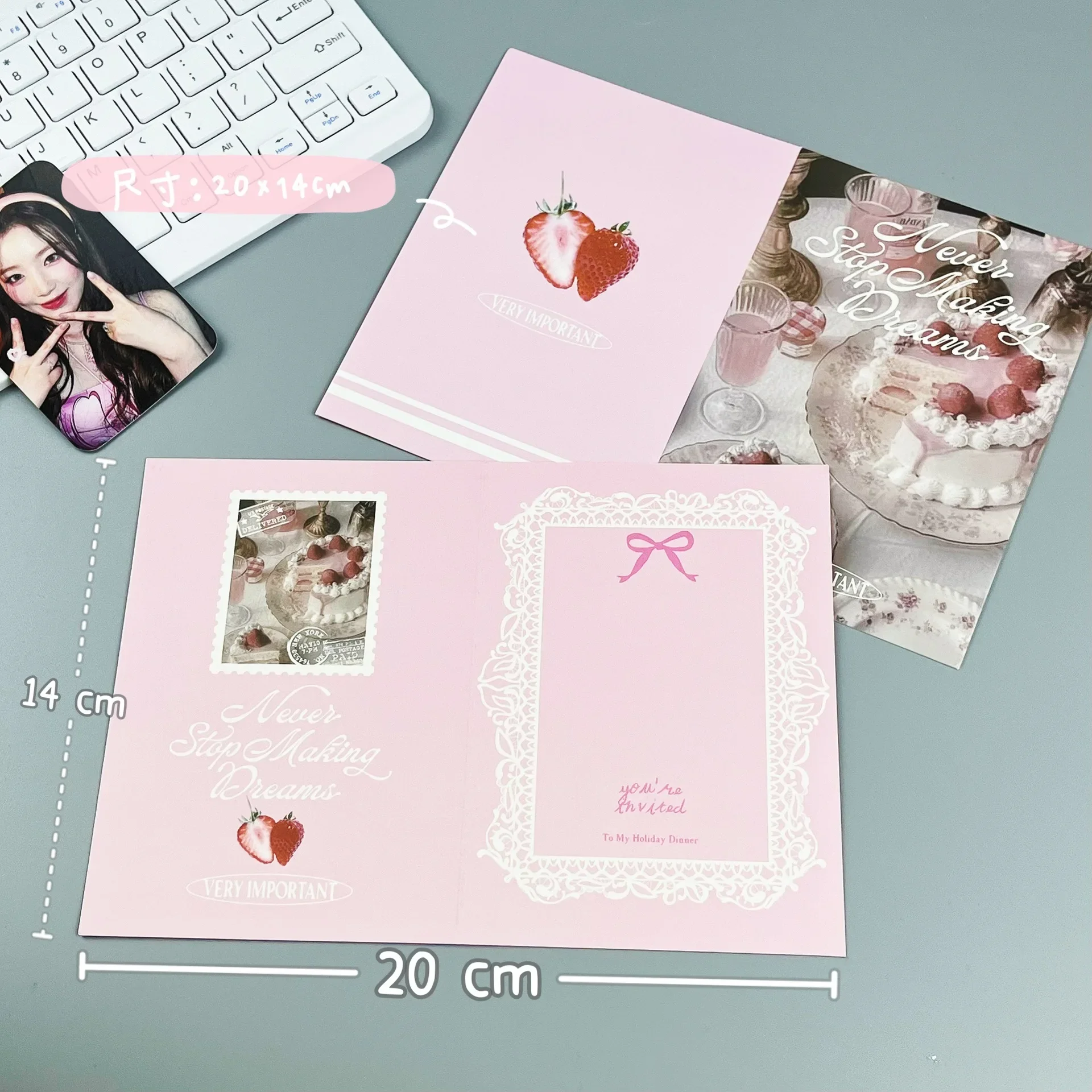 10 Uds. Tarjeta plegable coreana INS Pastoral Girl Tea Party Back Kpop tarjeta fotográfica de 3 pulgadas tarjeta de venta DIY embalaje tablero fijo decorativo