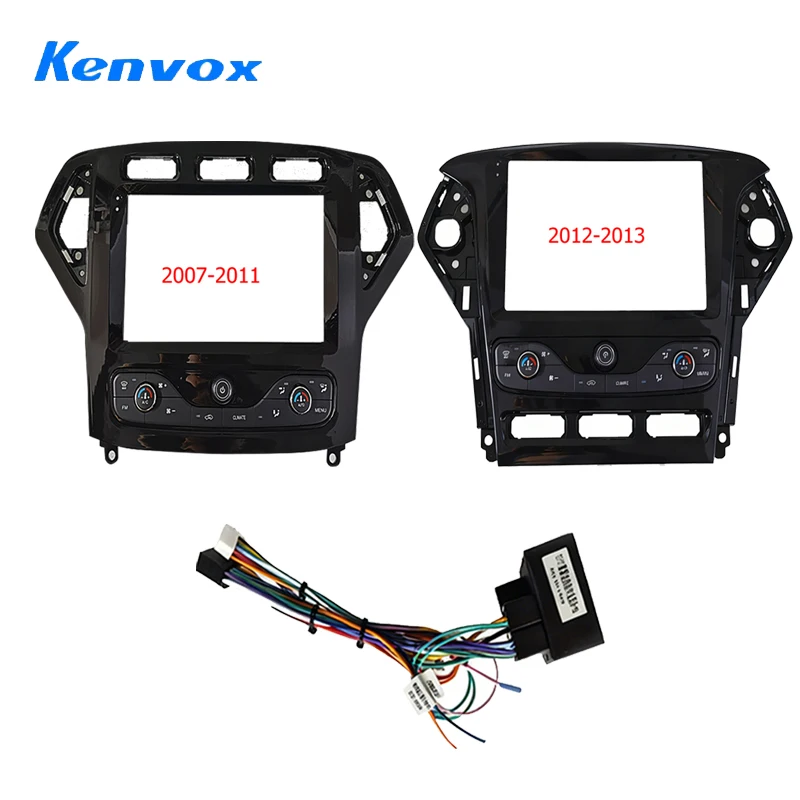 9inch Android car audio radio fascia frame for Ford Mondeo 2007-2011 2Din Stereo DVD Dash mount kit panel wire cable adapter