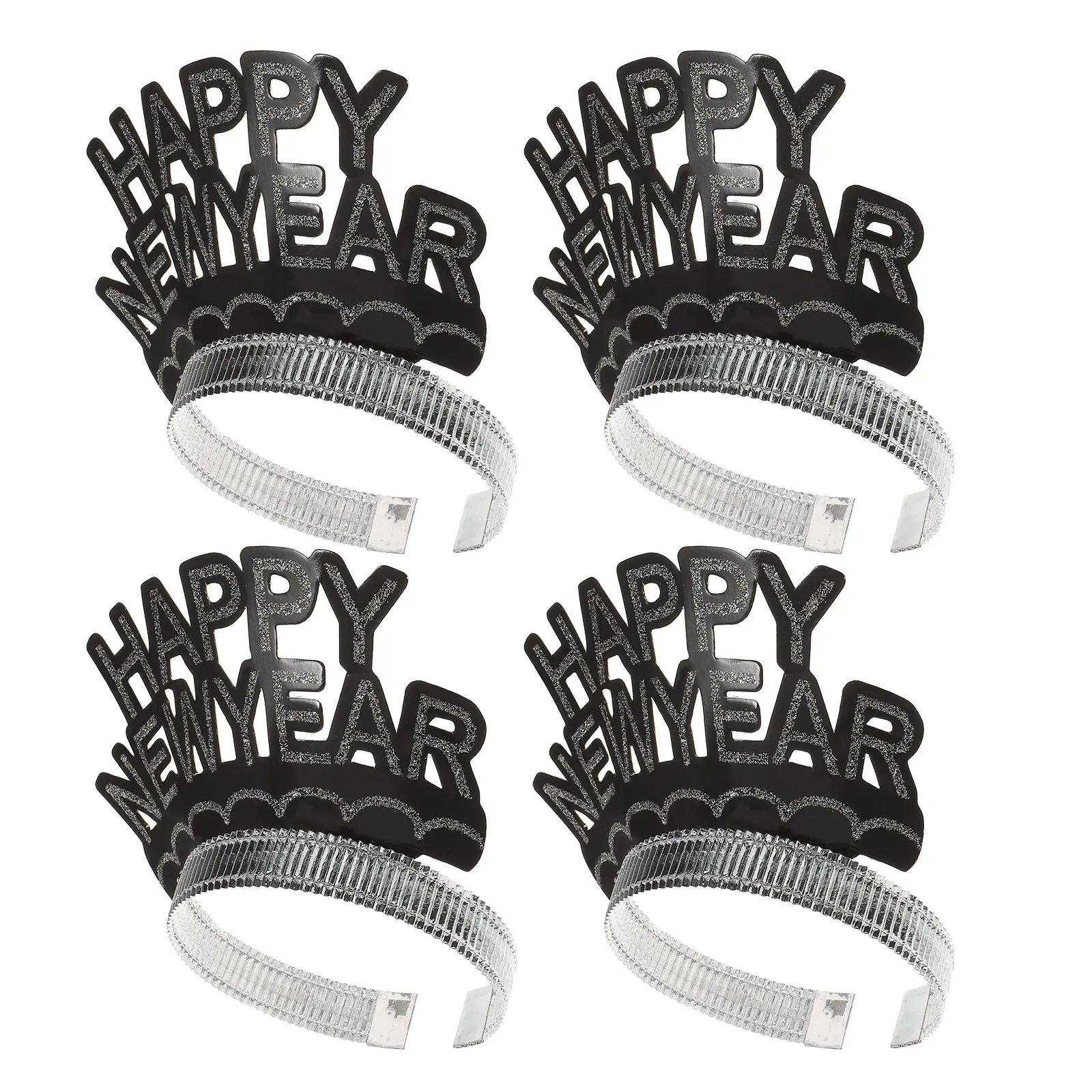 

6 Pcs New Year Headb Headdress Silver Hair Accessories Women Photo Props Class 2023 Happy New Year Party Favors Supplies
