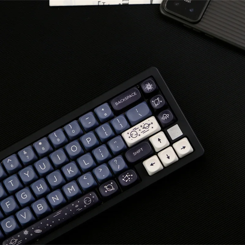 Imagem -03 - Teclas Gmk Galaxy Tema Chave Cap Moa Perfil Dye-sub Pbt Keycap com 1.75u 2u Shift para mx Switch Teclado Mecânico 129