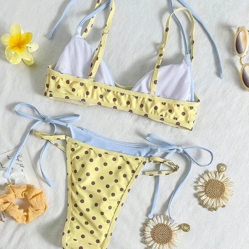 Elegant Bathing Suit Two Piece Breathable Polyester Swimsuit Separate Design JOME