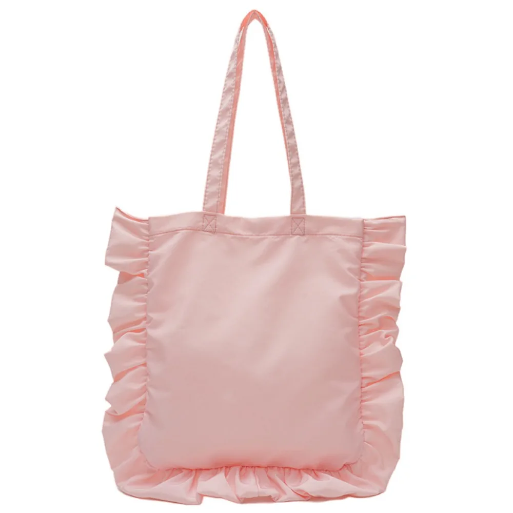 

Fashion New Design Ruffles Shoulder Bag French Style Solid Color Ruffles Pleated Bag Sweet Large Capacity Women's Handbag Lady