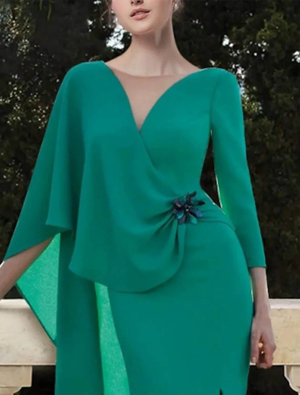 A-الخط ثوب مسائي فستان أنيق رسمي سويب تراين فستان أحمر أخضر الوهم الرقبة Ruched شق يزين 2025 مخصص مجاني