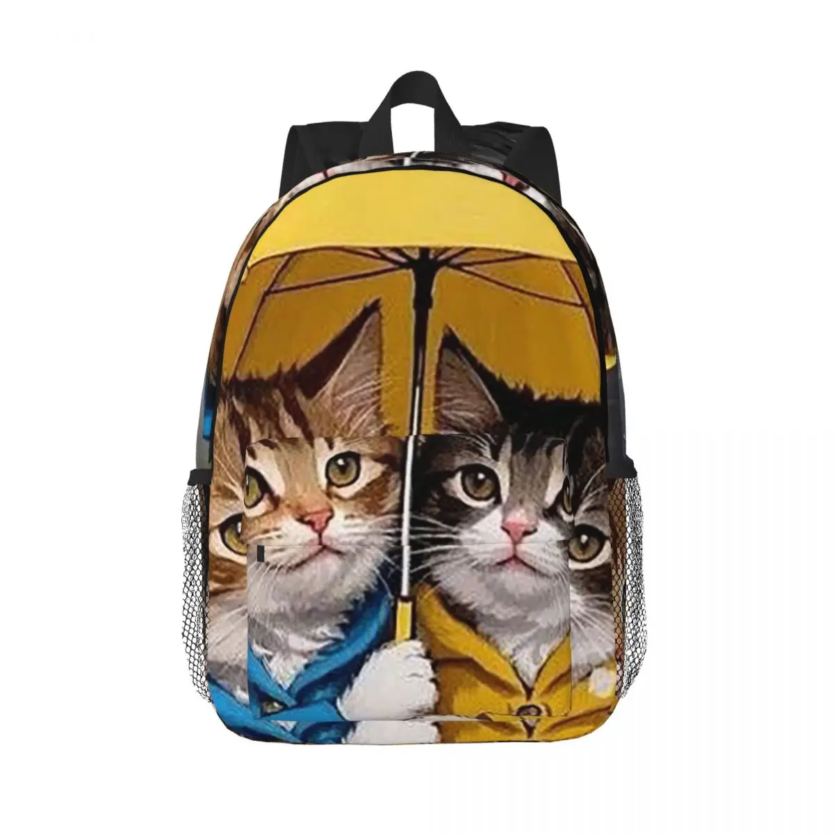 Two Cat Umbrella For Rain Protection Backpack Daypack Large Capacity Boys Girls BookBag Shoulder Bags for Children School Bag
