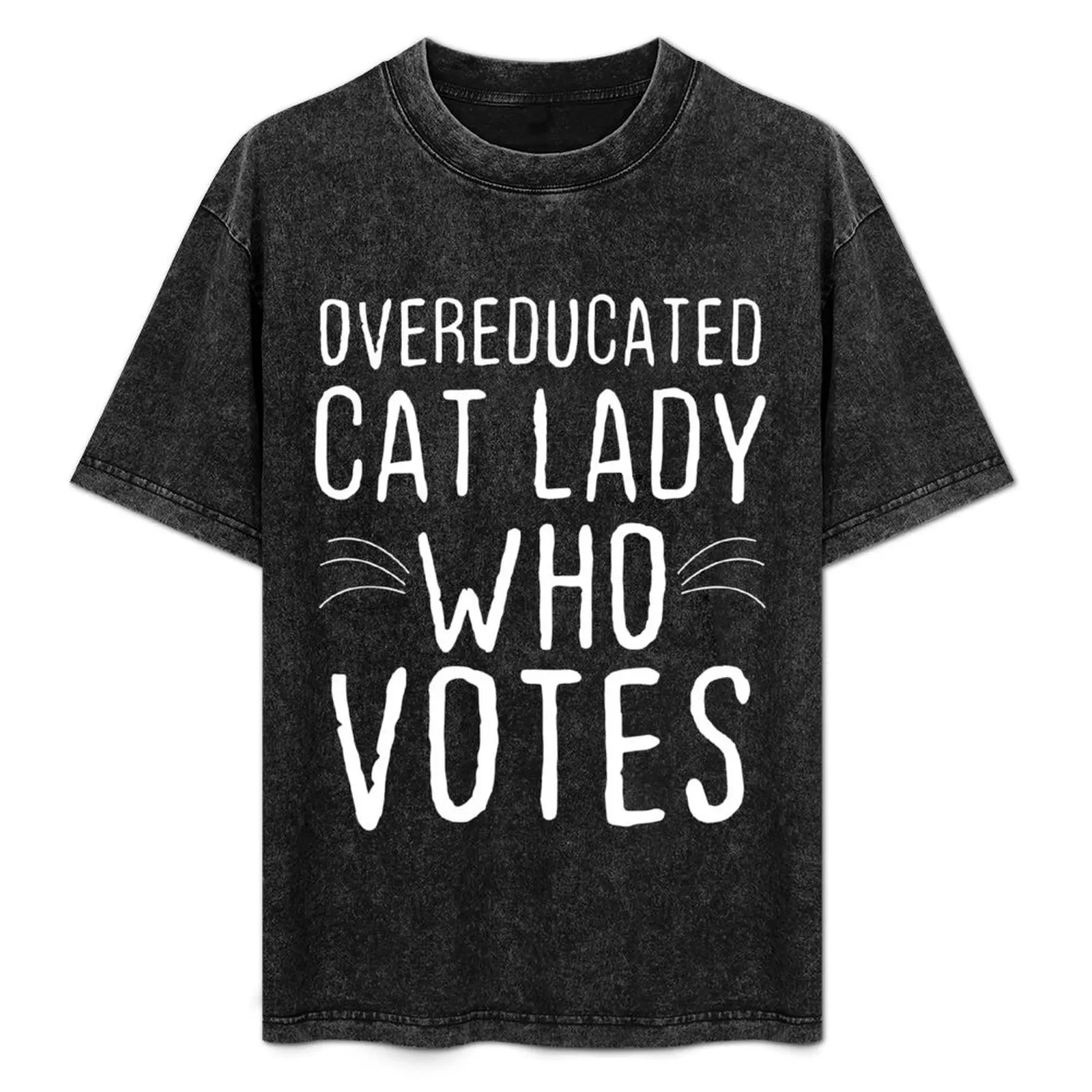 

Overeducated Cat Lady Who Votes For Kamala Harris T-Shirt Comfortable Work Wear Tee