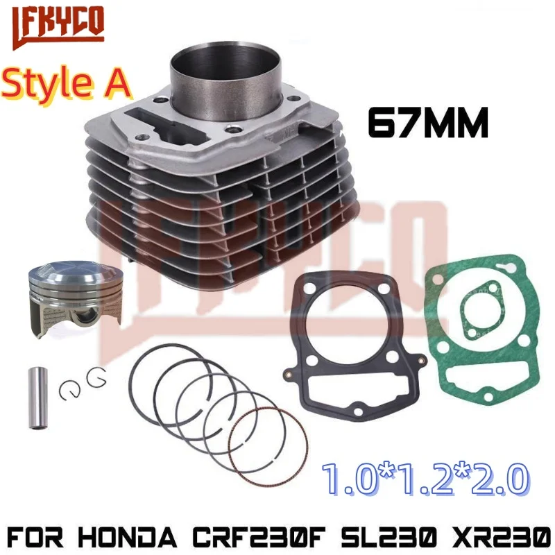 Motorcycle 67mm Engine Cylinder 235CC Piston Gasket Kit Motor for Honda CRF 230 F CRF230F XR 230 SL230 Motoblock Equipment Parts