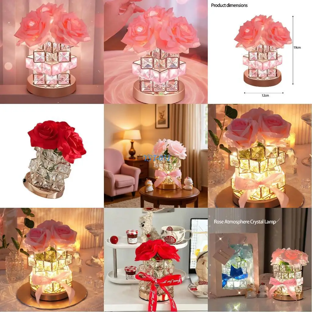 

E15A USB Propelled Artificial Rose Lamp 7 Color Preferences Contemporary Office Decorative Lighting