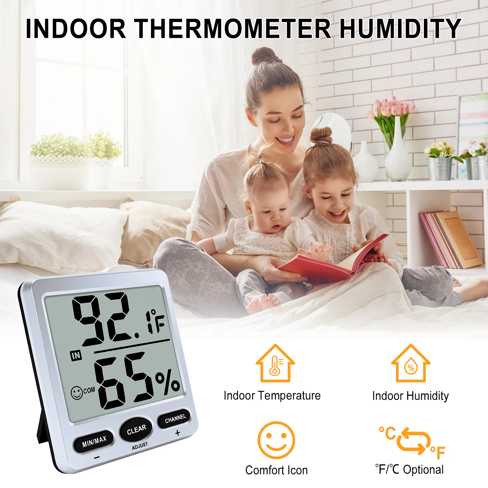 【2026 Upgraded】Smart Digital Hygrometer Thermometer – High Accuracy Fast Response for Baby Room Greenhouse Office Bedroom​