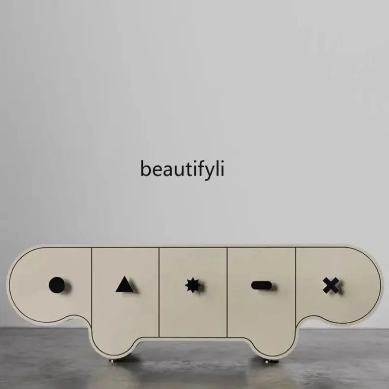 

Creative TV cabinet household French locker living room designer light luxury floor cabinet baking paint