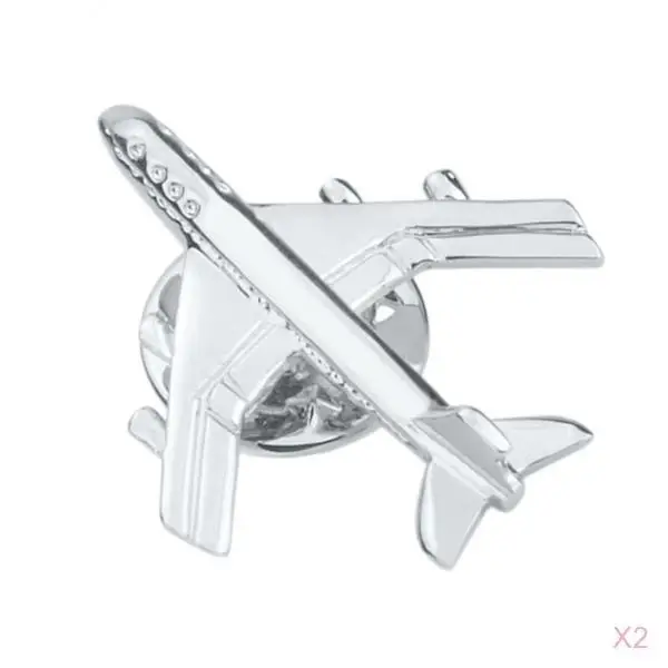 Brass Enamel Airplane Brooch Badge Pin Trendy Collar Brooch for Men Women Birthday Outfit
