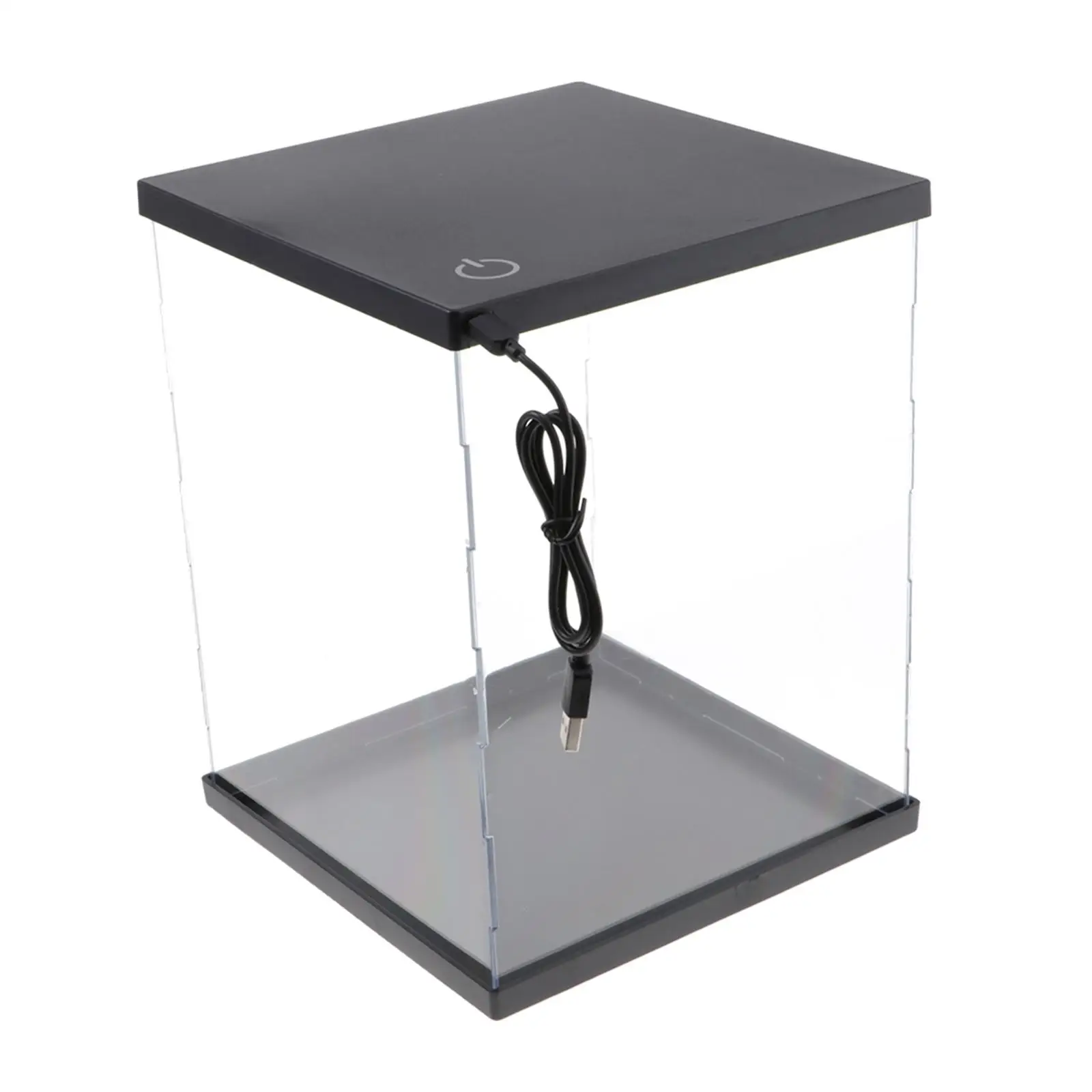 Acrylic Display Case with LED Light Clear Anti Plastic Box Stackable Organizer Showcase for Figures