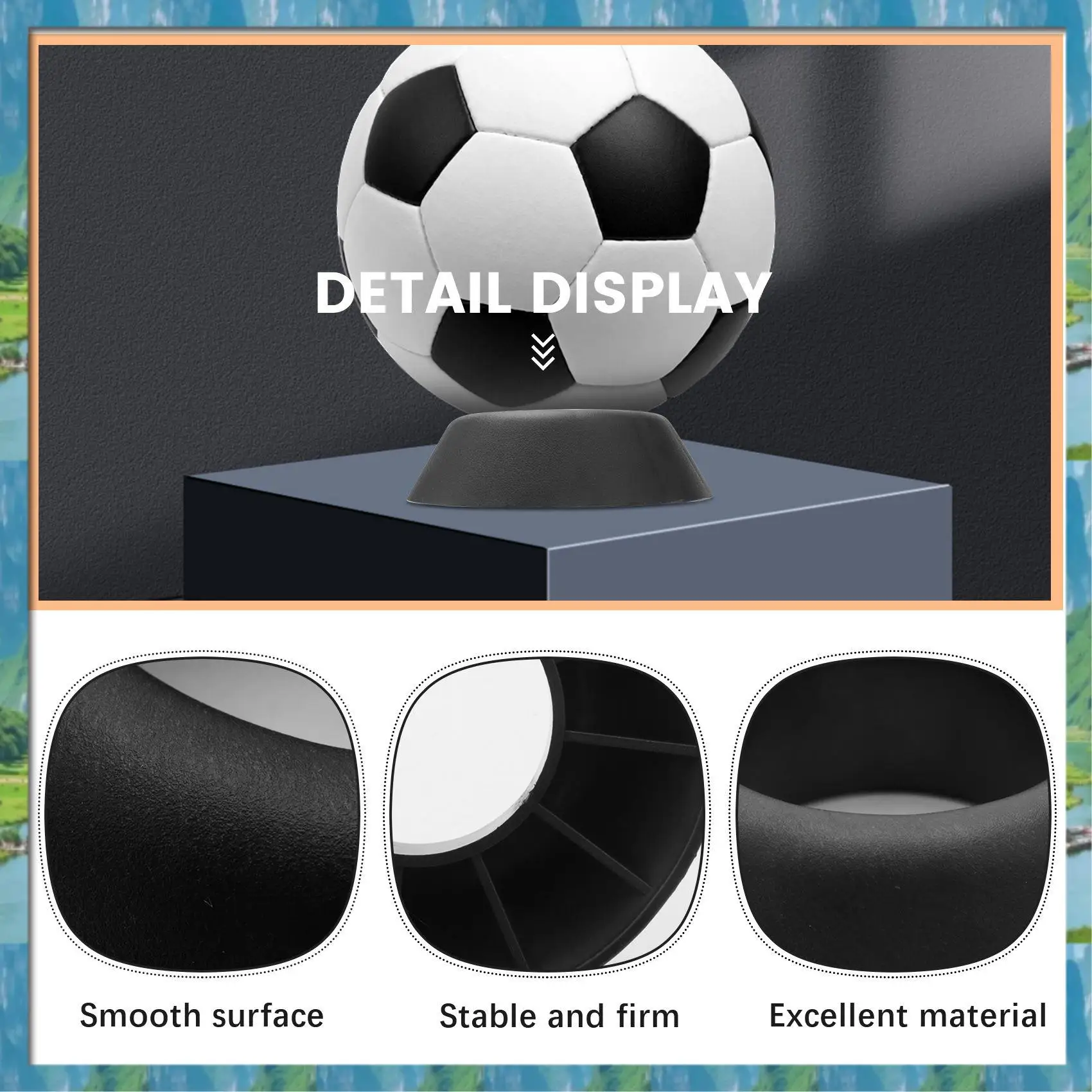 

【Supernew】Ball Holder,Ball Stand Basketball Football Soccer Rugby Plastic Display Holder,Black