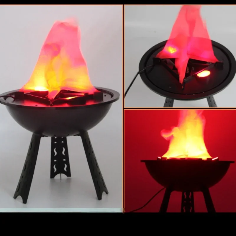 3D Fake Flame Lamp Simulation Brazier Decor Electirc Flame Light Fake Fire Burning Props Haunted House Bar Shop Party Home Decor
