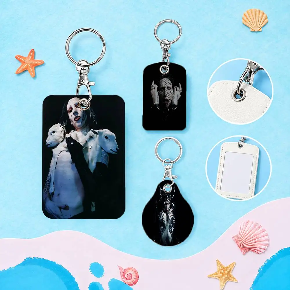 FOR Marilyn Manson For AirTag Case Card Sleeve Holder ID Credit Bank Access Keychain For Air Tag Shell