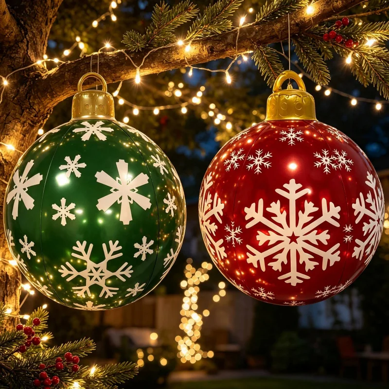 Inflatable Oversized Christmas Balls, Outdoor Festive Atmosphere Can Be Hung with Decorative Balls, Suitable for Christmas Decor