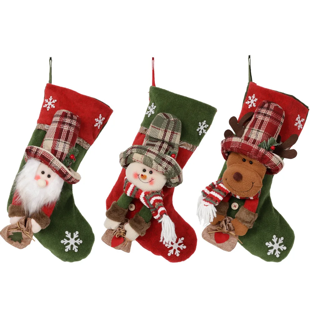 New Cross-Border Christmas Decorations, Candy Socks, Gift Bags, Pendants, Christmas Gift Socks, Christmas Socks in Stock