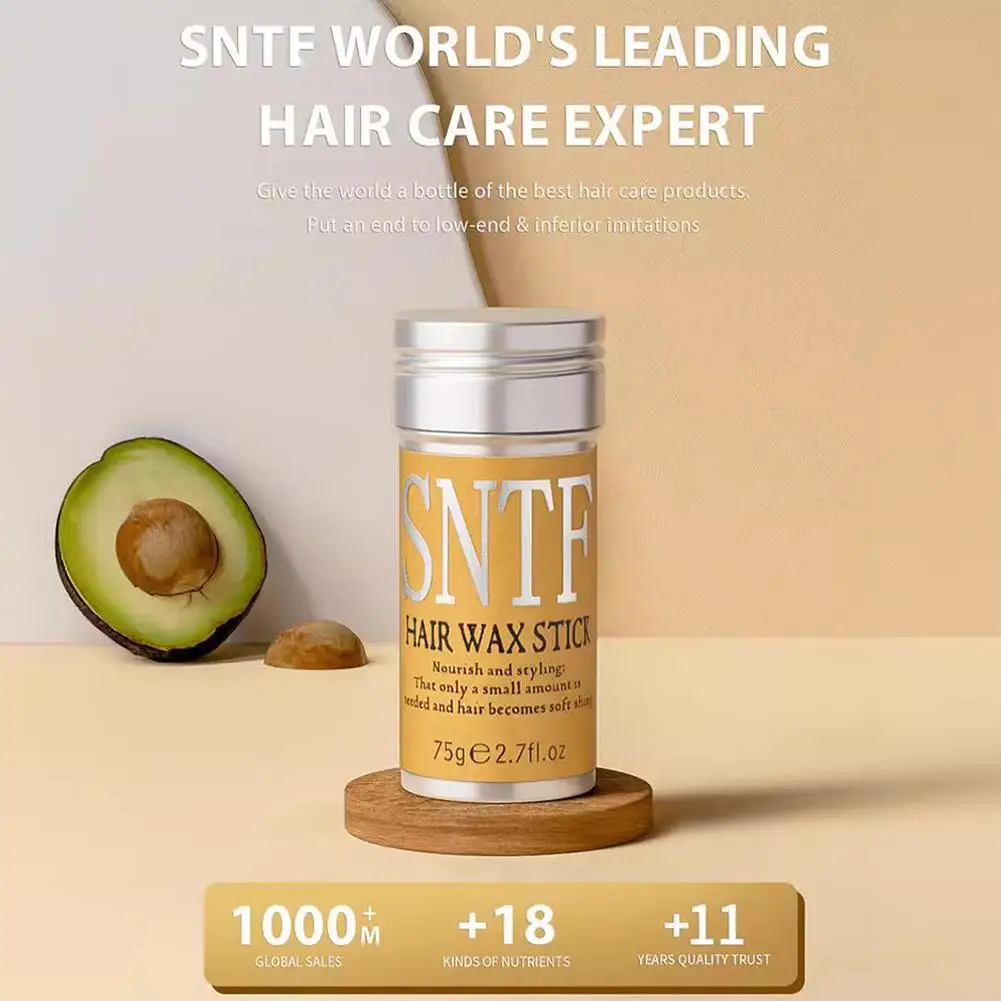 Artefato de cabelo quebrado profissional, 75g, bastão de cera e gel fixo, cabelo fofo, mulheres, crianças, creme de estilo, homens, frizz, estilos b8j0