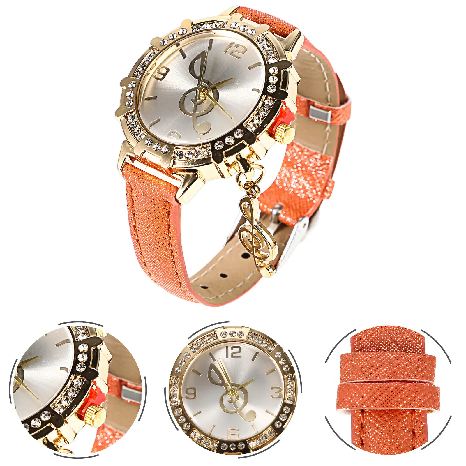 Diamond Ladies Quartz Watch Chic Metal Women Wristwatch Casual Dating Party Adjustable Gift Leisure Time Watch