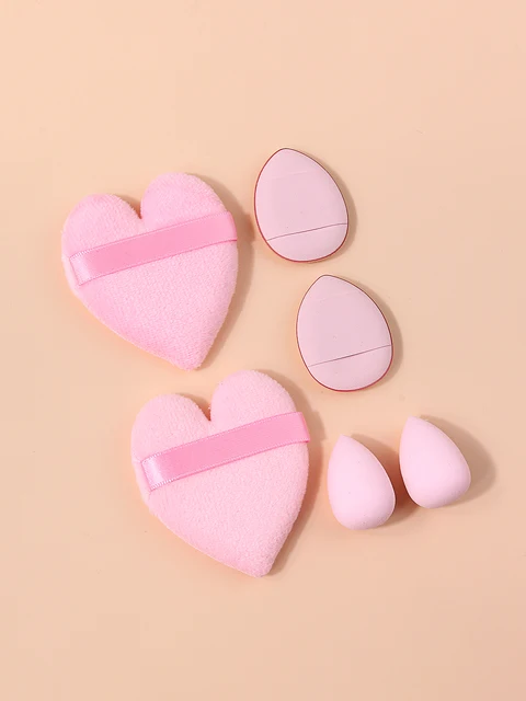 6Pcs Heart Shape Makeup Puff Set Dry Wet Dual Use Makeup Sponge Foundation Powder Puff With Storage Bag Cosmetic Makeup Tools 3 6Pcs Heart Shape Makeup Puff Set Dry Wet Dual Use Makeup Sponge Foundation Powder Puff With Storage Bag Cosmetic Makeup Tools 3