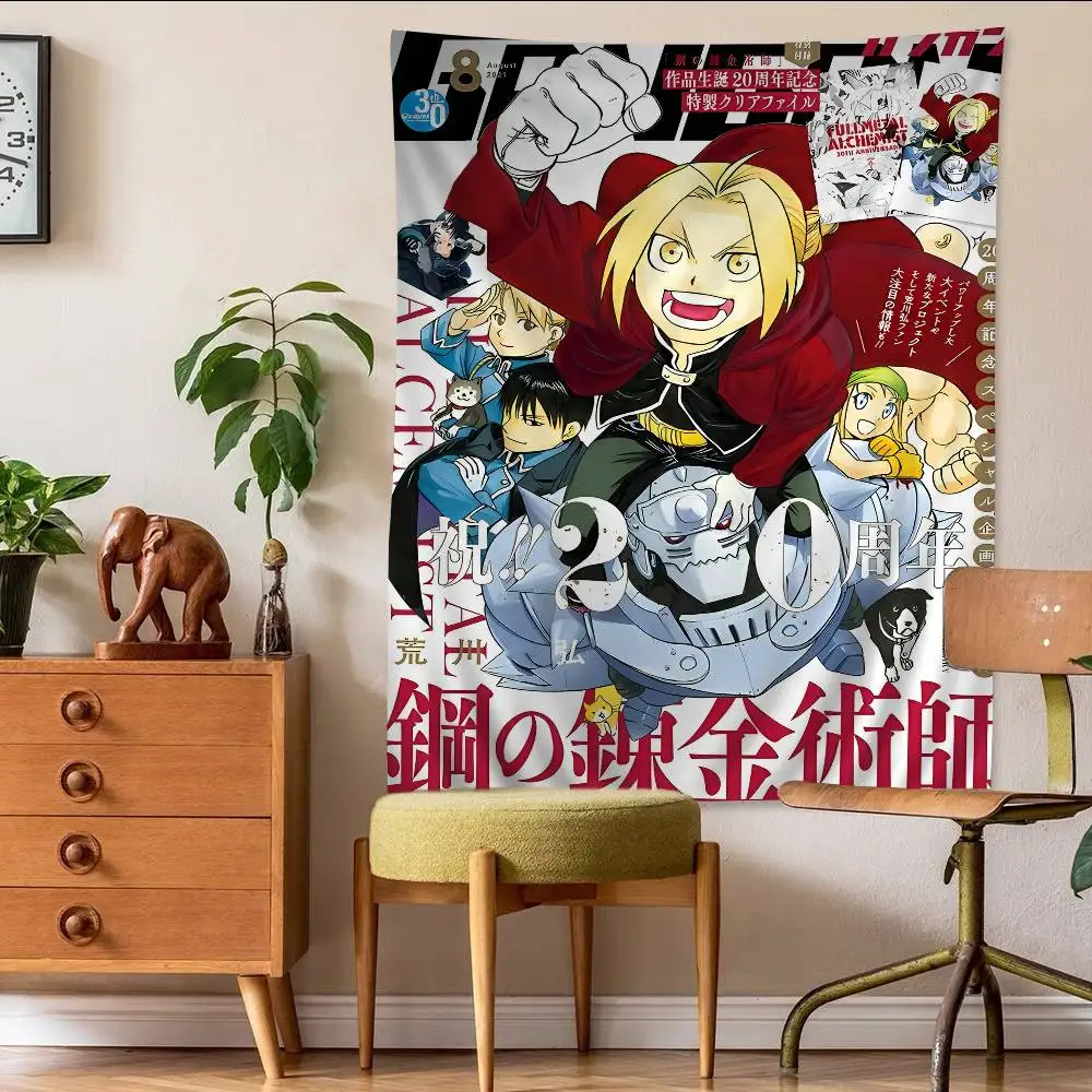 Anime Fullmetal Alchemist Cartoon Tapestry For Living Room Home Dorm Decor INS Home Decor