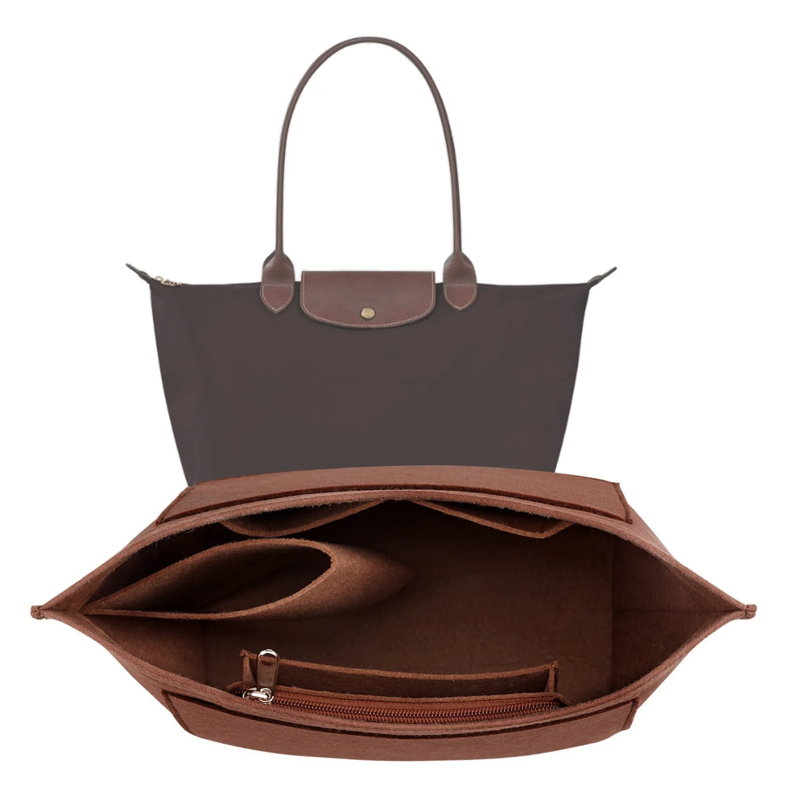 Portemonnee organisator inzetstuk, vilten tas organisator voor handtas portemonnee organisator, 5 kleuren, 3 maten