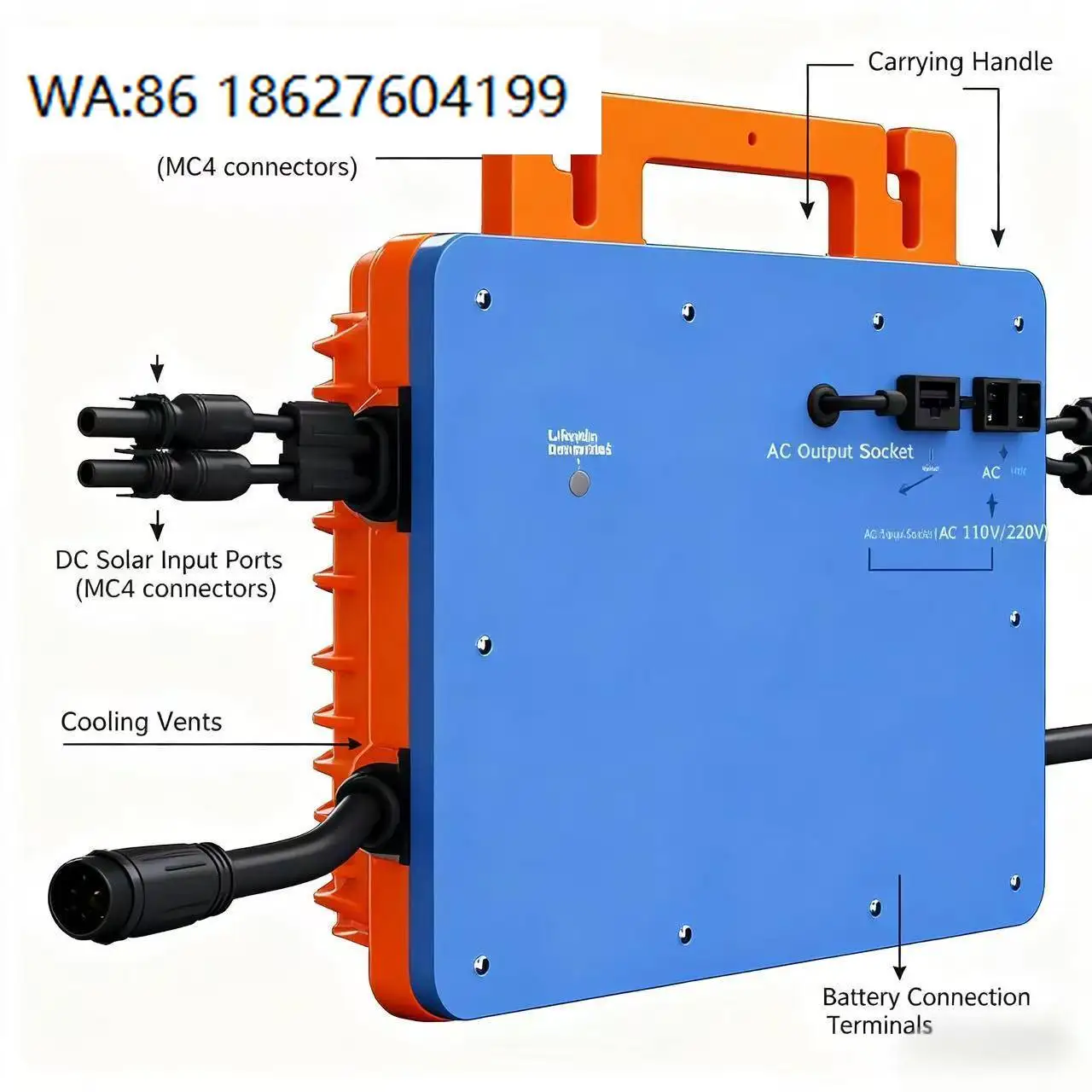 2000W WiFi Communication Grid Tie Micro Inverter 60Hz Pure Sine Wave Intelligent  Balcony Solar System