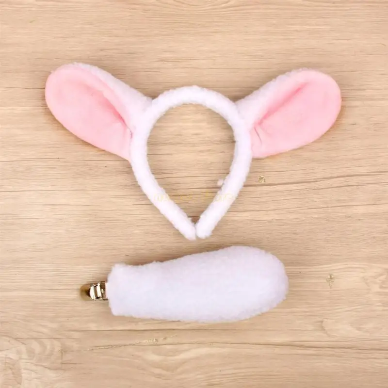 31BF Confortável conjunto faixa cabeça e cauda para crianças para melhorar a diversão aniversários, Halloween e