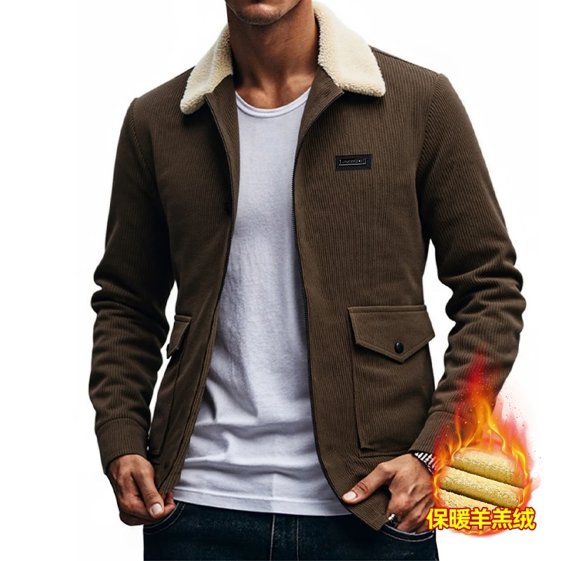 

New Velvet Jacket Standing Collar Spring and Autumn Winter Velvet Cotton Coat Lamb Velvet Cotton Coat Corduroy Jacket
