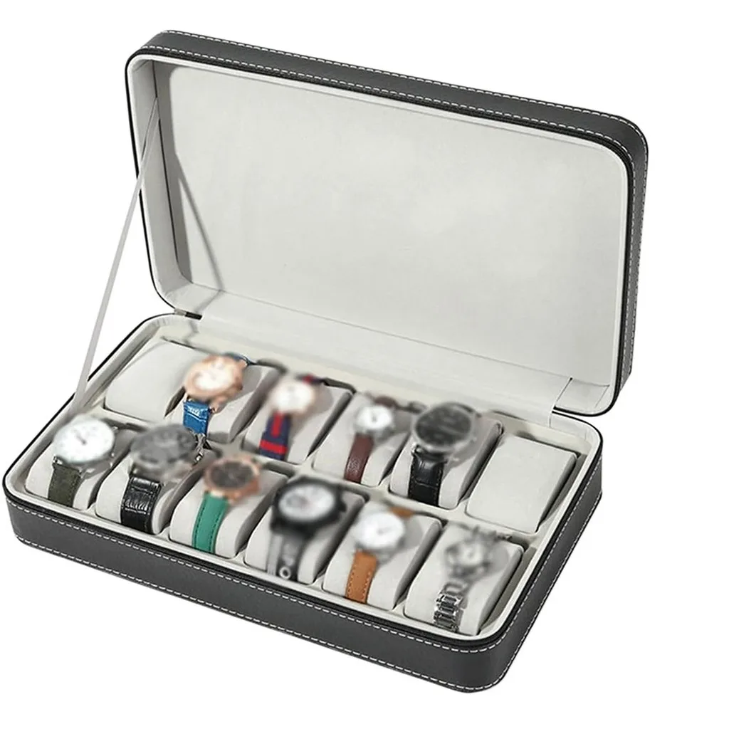 Watch Organizer Box Sturdy Watch Storage Case Jewelry Storage Box Black Collection Organizer Box For Wedding Gift Birthday Gift