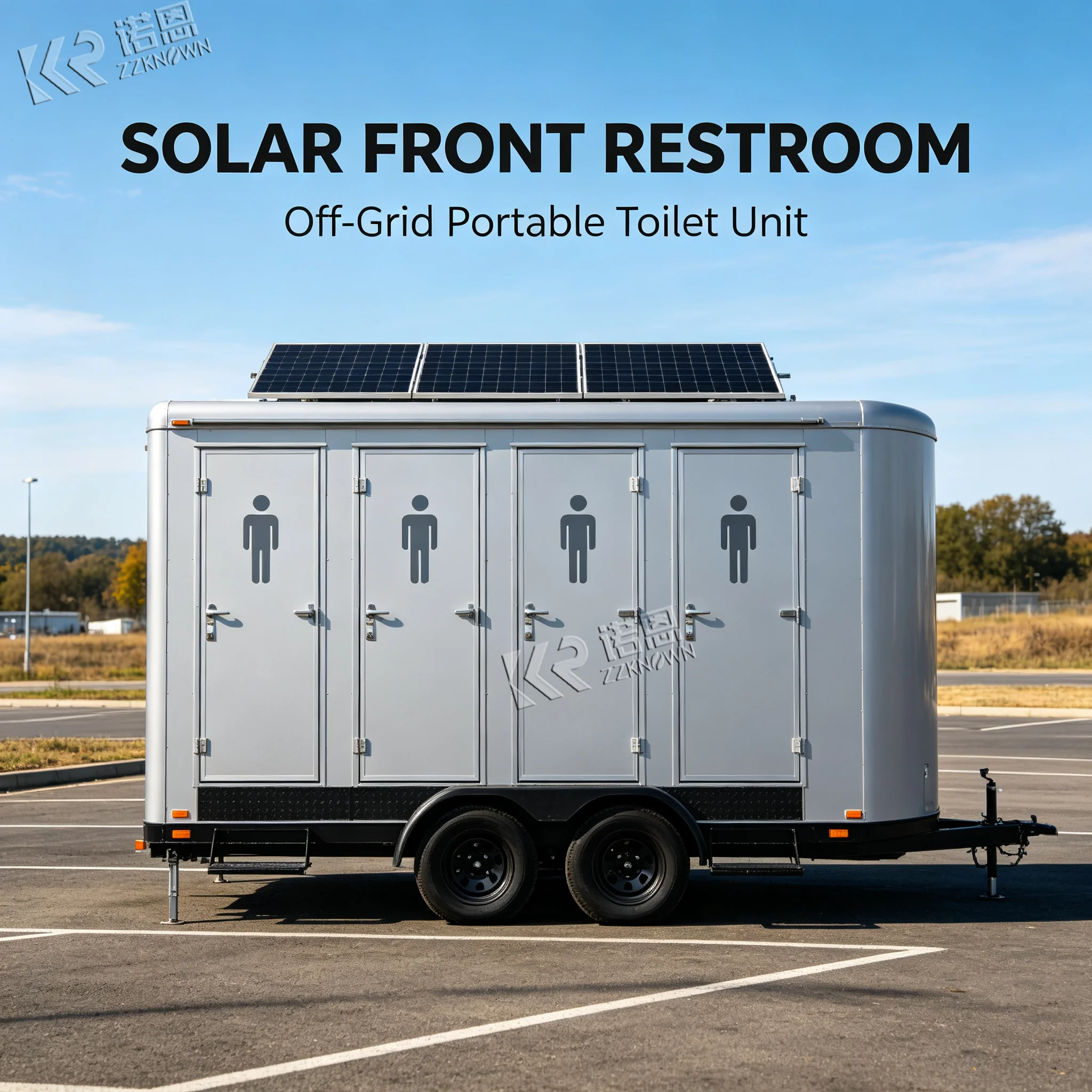 Custom 2 Door Multi Compartment Mobile Toilet Trailer Portable Restroom Trailer Outdoor Event Rental Global Market