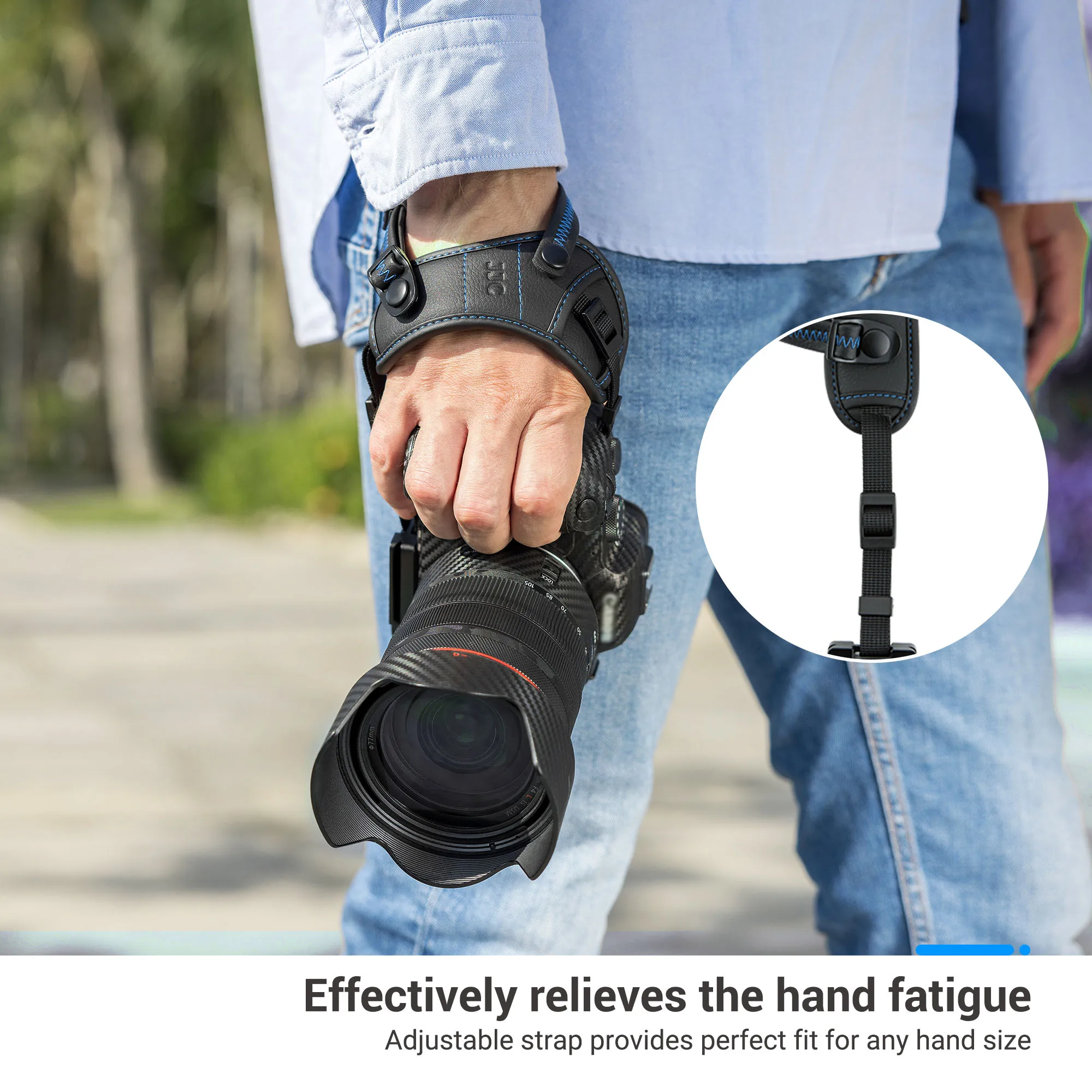 JJC Camera Strap Hand Grip Strap W Standing U Plate Holder for Canon R8 R7 R5 R6 V 80D 77D 90D 800D D850 Nikon Z6III Z50 II D850
